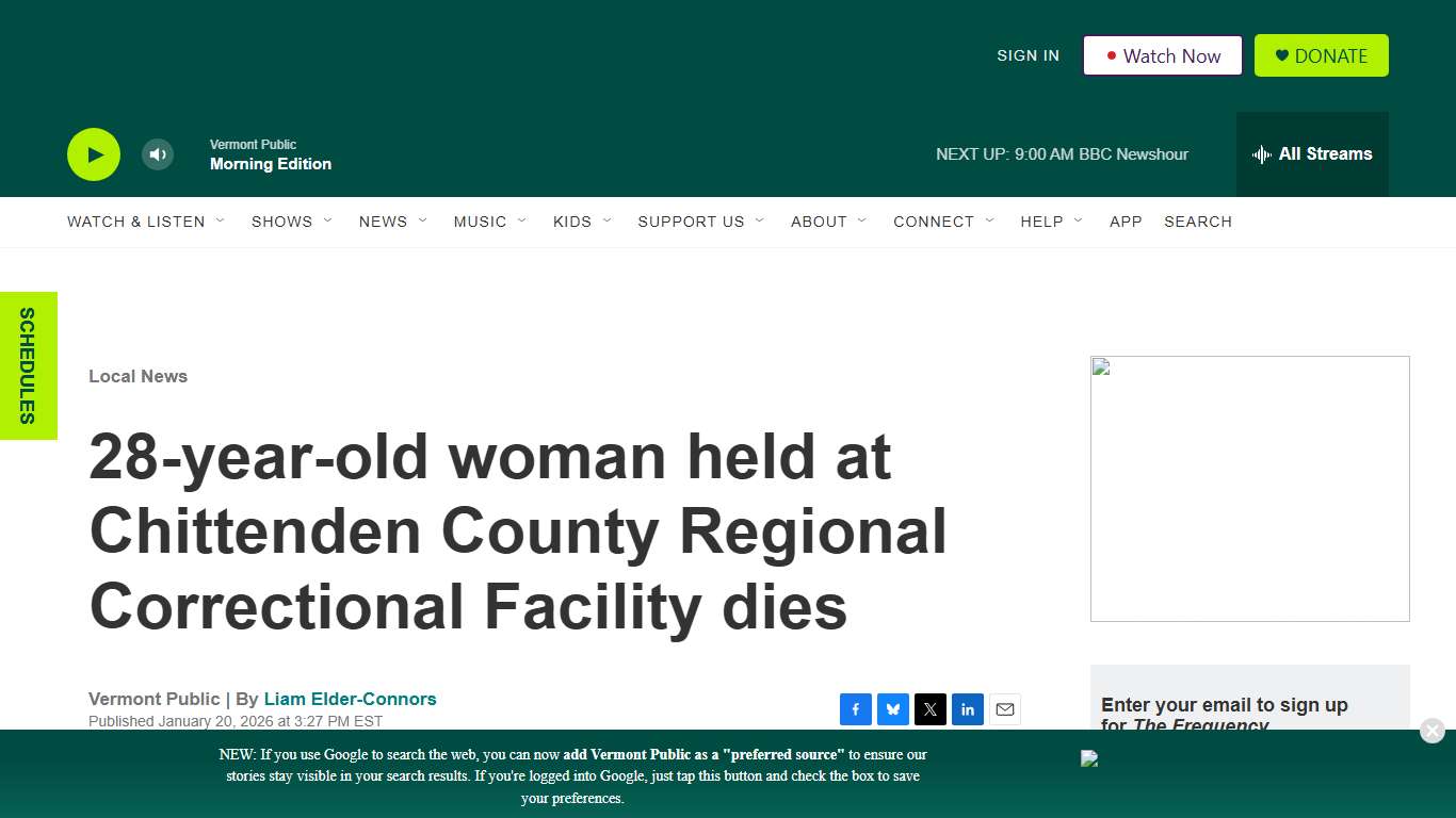 28-year-old woman held at Chittenden County Regional Correctional Facility dies | Vermont Public