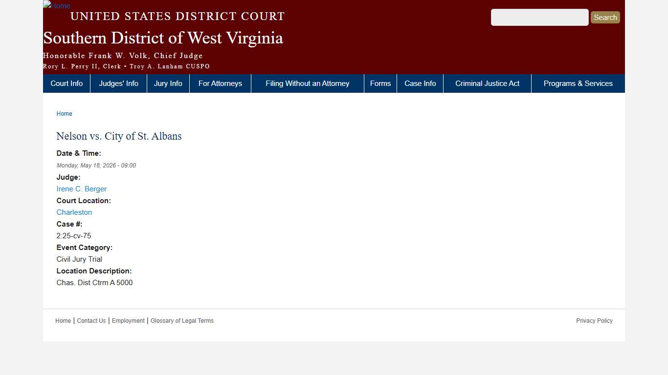 Nelson vs. City of St. Albans | Southern District of West Virginia | United States District Court